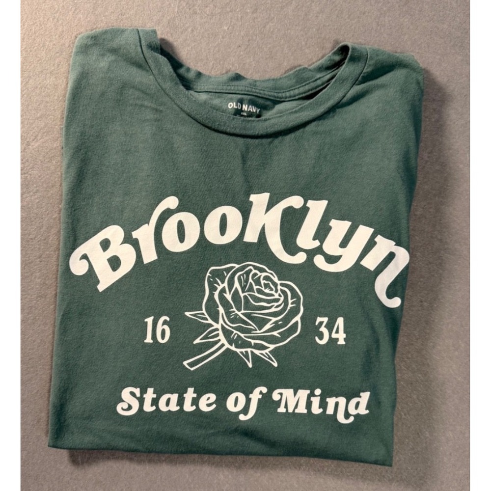 Old Navy Brooklyn State of Mind Graphic T-Shirt Green Men's XXL